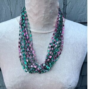 Pastel Colorful lightweight ribbon necklace green pink purple black y2k NEW